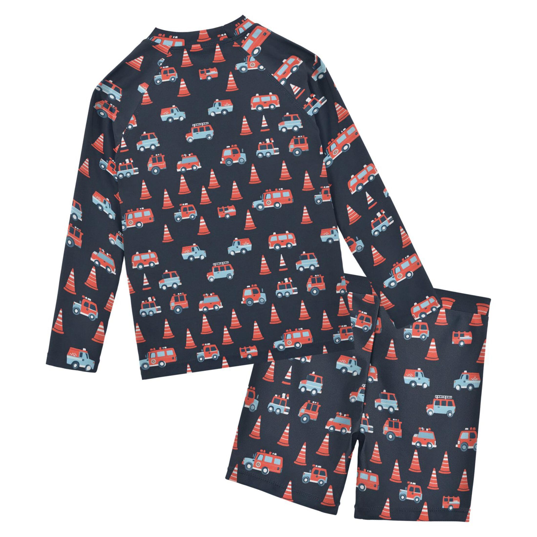 Wacky Car Baby Boys' Toddler Long Sleeved Rashguard Swim Bathing Suit Set B0403591