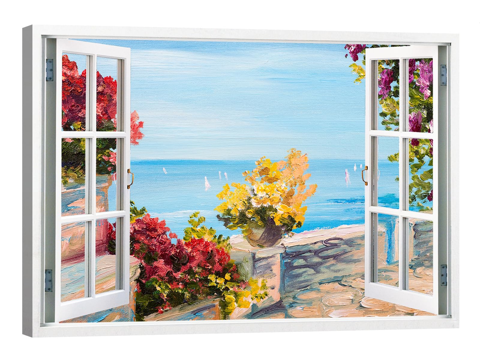 canvashop Quadro Finestra Aperta sul Mare Golfo 70x50 cm