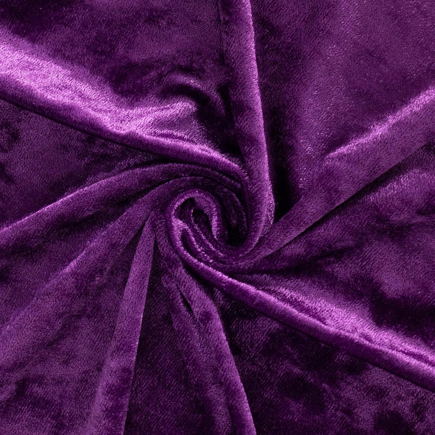 Efavormart 8Ft Purple Premium Velvet Backdrop Curtain Panel Drape Background for Events