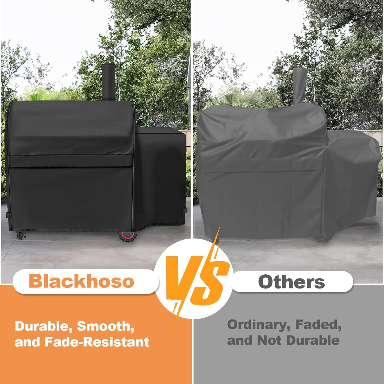Grill Cover for Nexgrill Oakford 1150 Reverse Flow Offset Smoker Charcoal Grill, Waterproof UV Resistant Nexgrill Oakford 1150 Pro Grill 810-0071 Cover, 600D Heavy Duty