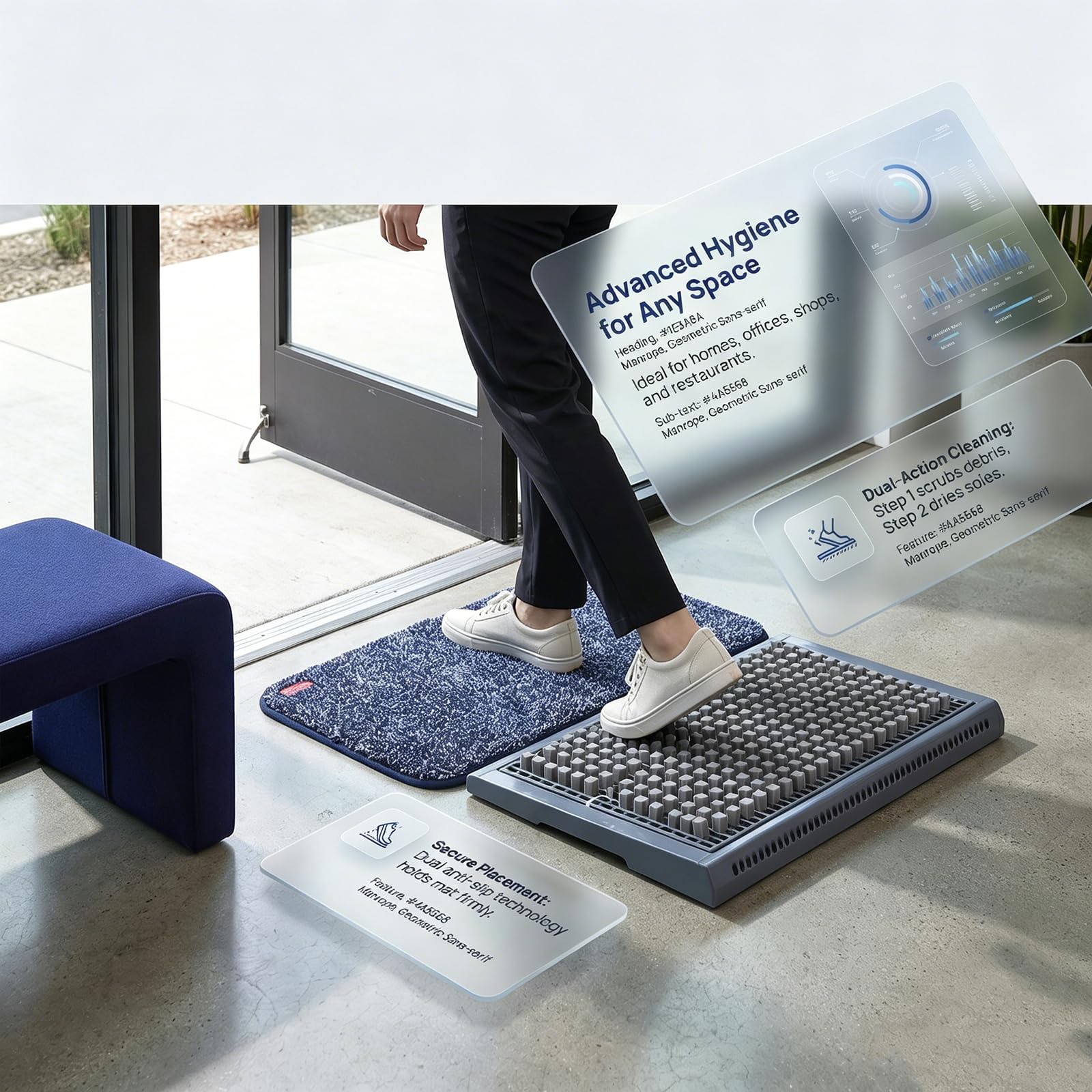 Alfombrilla Limpiadora De Suelas, Máquina Limpiadora De Suelas De Zapatos, Raspador De Botas, para Uso En Seco Y Húmedo, con Alfombrilla Absorbente, para Hogares, Tiendas Y Granjas