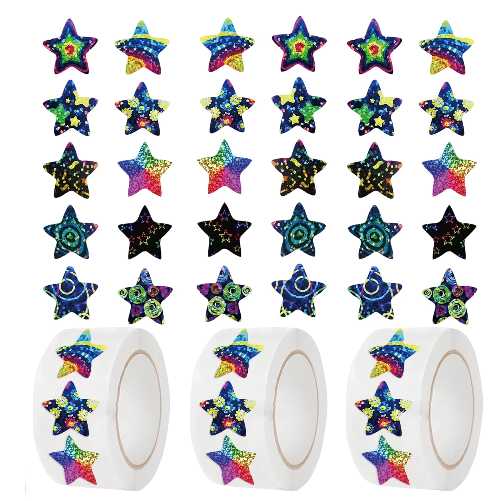 Elenviorina Multicolor 1500Pcs Star Stickers Reward Stickers Shiny Star Stickers For Kids Classroom Teachers Motivational Stickers