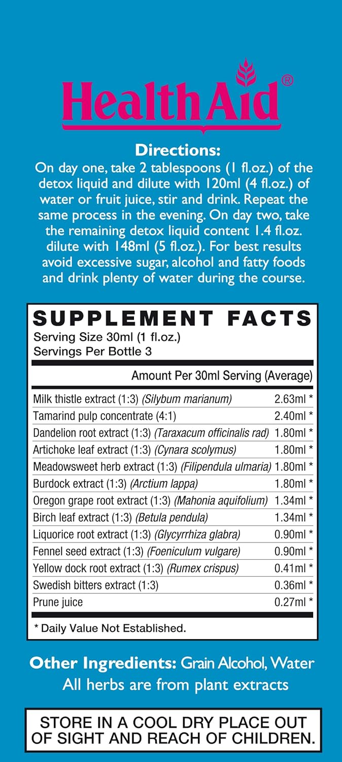 HealthAid 2 Day Detox with 13 Active Herbs, Helps Remove Toxins and Maintain Healthy Body Function