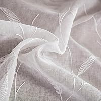 Vista 4 de VOGOL - Volante de bolsillo con diseño liso para barra, cortinas transparentes para ventanas de la cocina, volantes con paneles bordados para Borlas