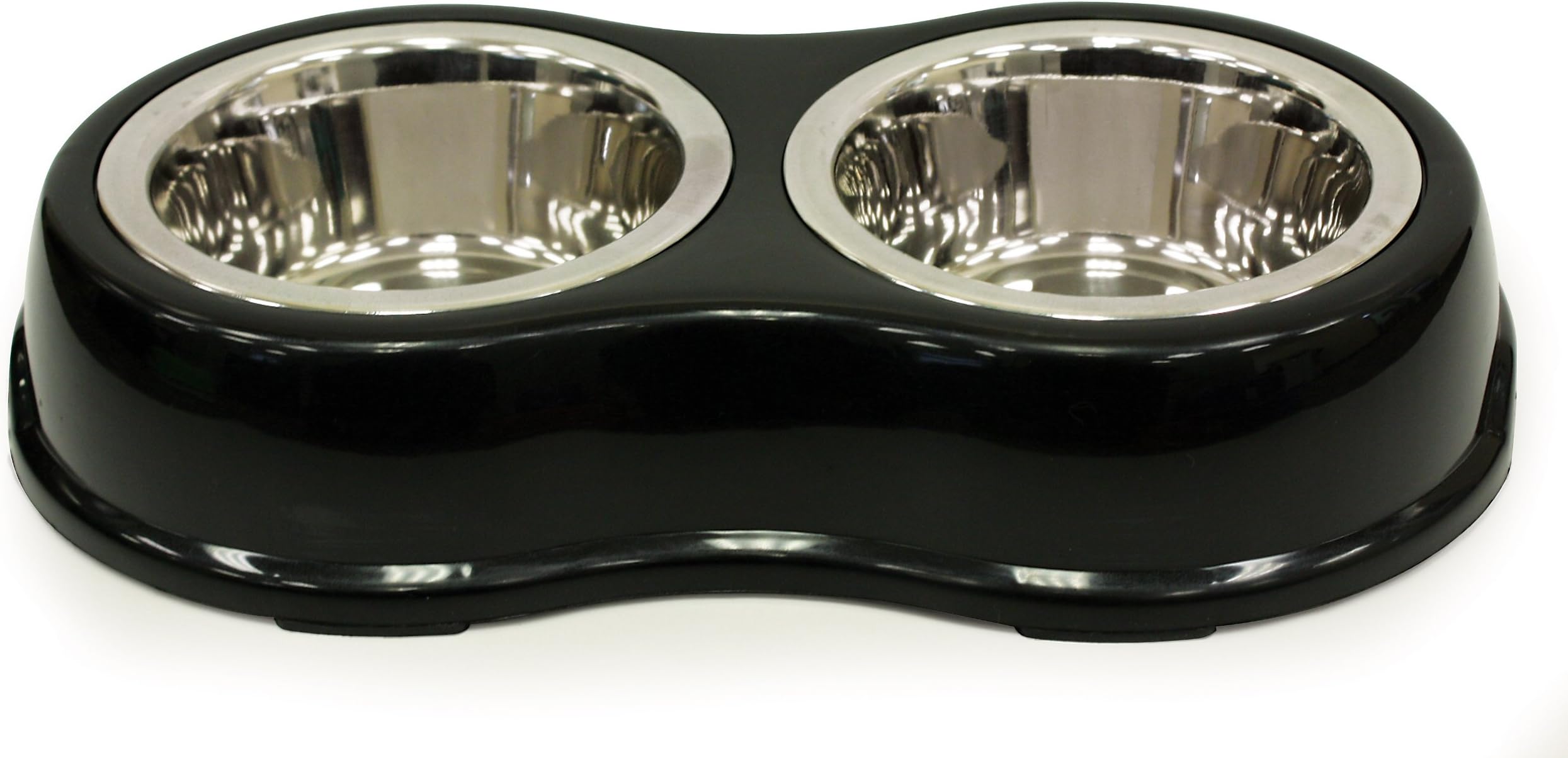 Ethical Pets Color Burst Double Diner Bowl, Small, Black