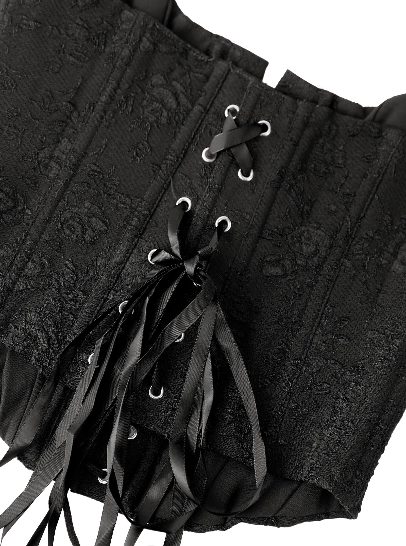 Corsetto da donna con lacci, corsetto overbust bustier costume di Halloween senza spalline sexy per uscire