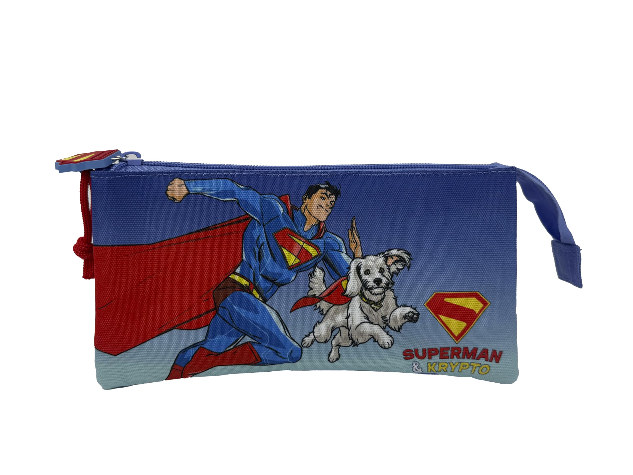 CYPBRANDS Superman, Pencil Case, Pencil Case, School Supplies, Blue, Official Product, blue, Medium
