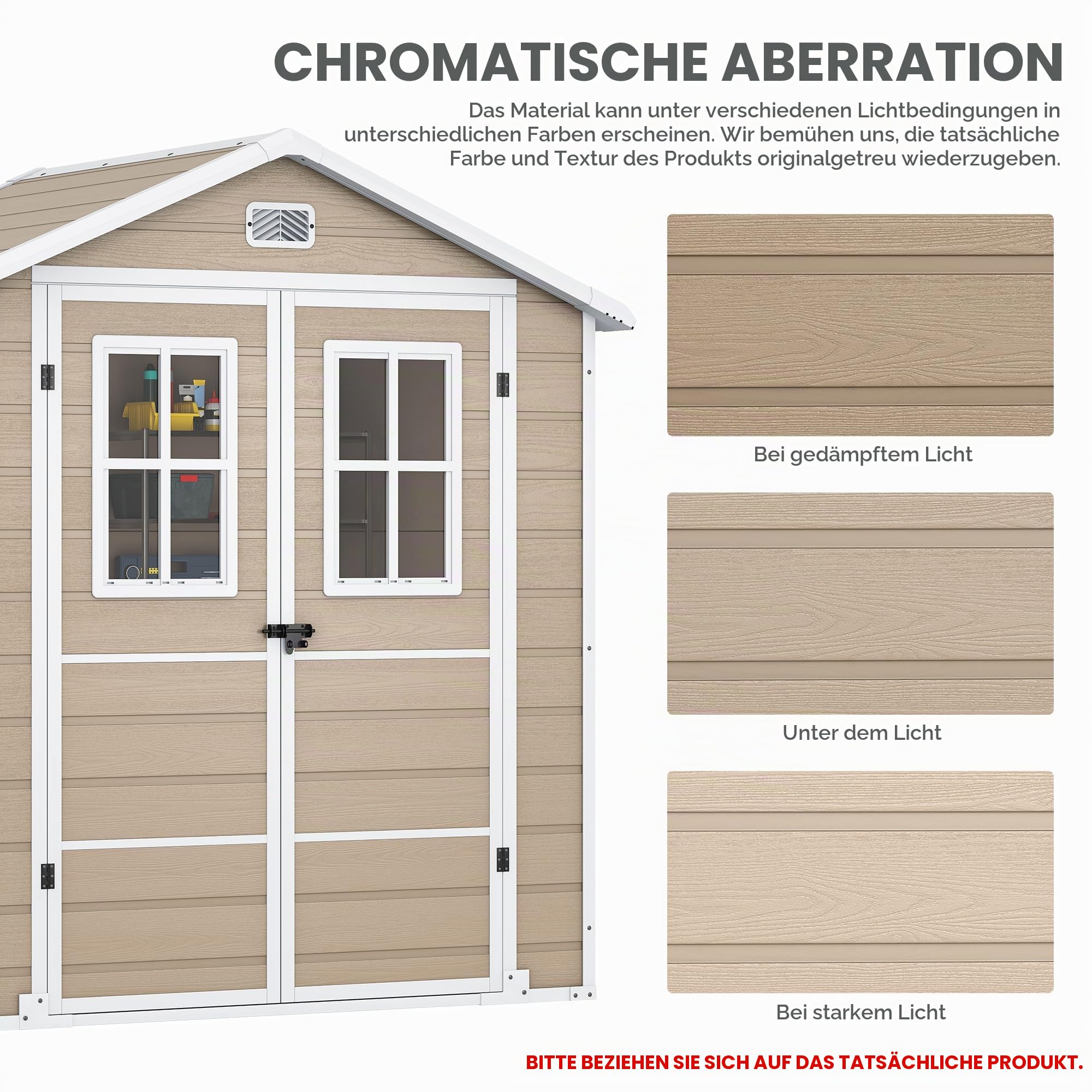 YITAHOME Klein Gartenhaus Kunststoff 183x135x208cm,Fahrradgarage,Warmton | Gerätehaus mit Boden|abschliessbar|UV-bestaendig|Wetterfest|Schrägdach|Garten Werkzeug Aufbewahrung|Gartenmöbel Unterstand