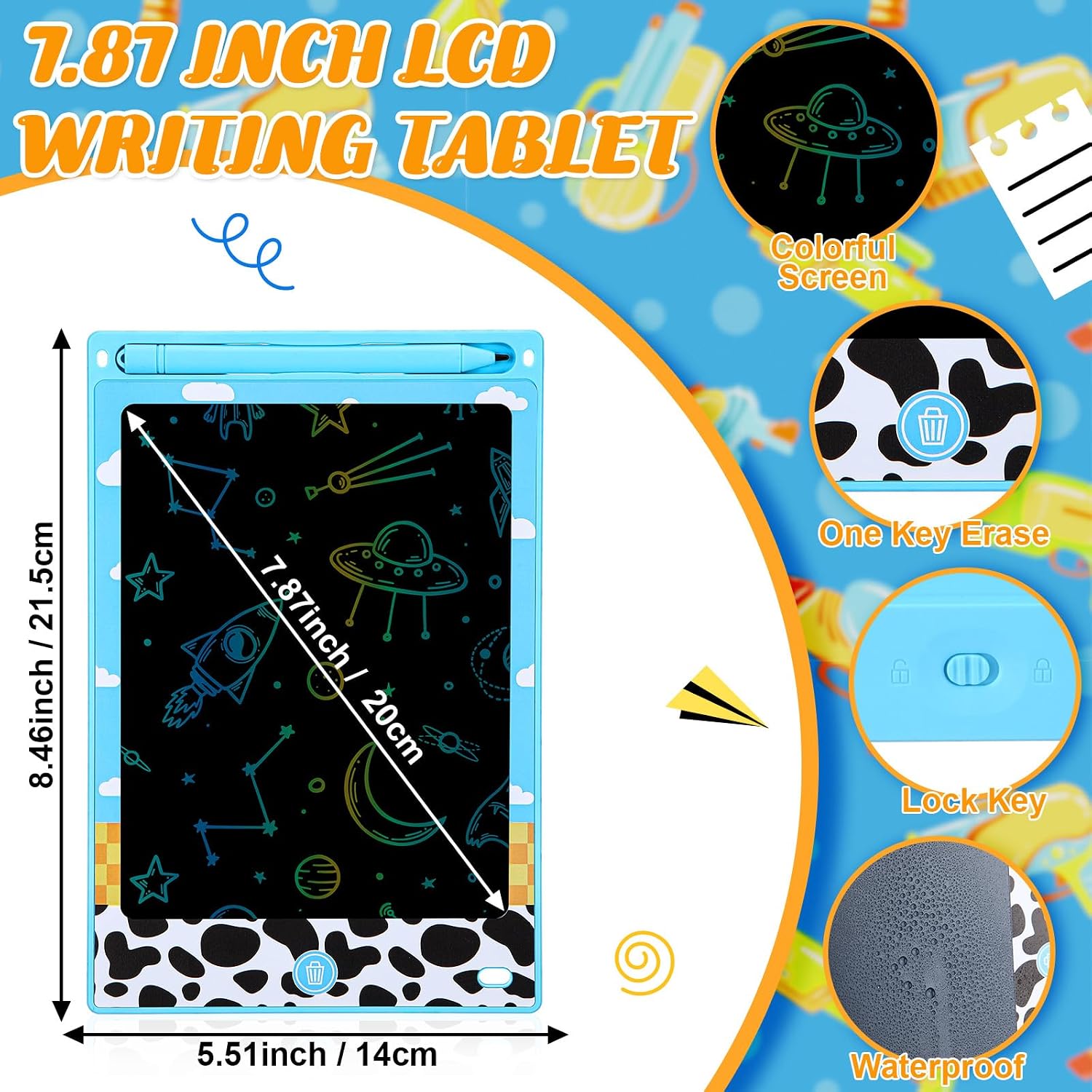 Nezyo 12 Pack Large Toy Party Favors LCD Writing Tablet for Kids 8.5 Inch Cartoon Toys Drawing Tablet Erasable Reusable Electronic Drawing Pads for Birthday Party Supplies Gifts Goodie Bags Stuffers