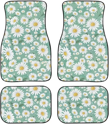 Miniatura 11 de Alfombrillas de coche con diseño de rosas azules, 4 piezas, antideslizante, con parte trasera de goma, alfombras resistentes para automóvil