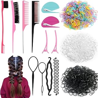 1512Pcs Hair Rubber Bands with Hair Loop Styling Tool, Colorful Small Hair Elastics with Hair Tie Cutter, Topsy Pony Tail Hair Tool, Hair Braiding Tools for Girls Kids Hair Styling Accessories