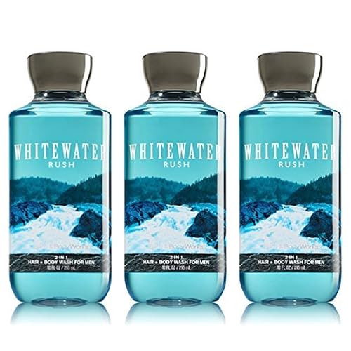 Lote de 3 Bath & Body Works Whitewater Rush 2 en 1 para cabello y cuerpo para hombres (Whitewater Rush)
