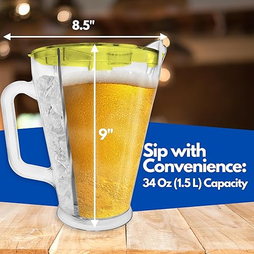 Miniatura 5 de Jarra indestructible, doble compartimento, siempre fresca, tapa ajustable, dispensador de bebidas de policarbonato de grado restaurante con boquilla