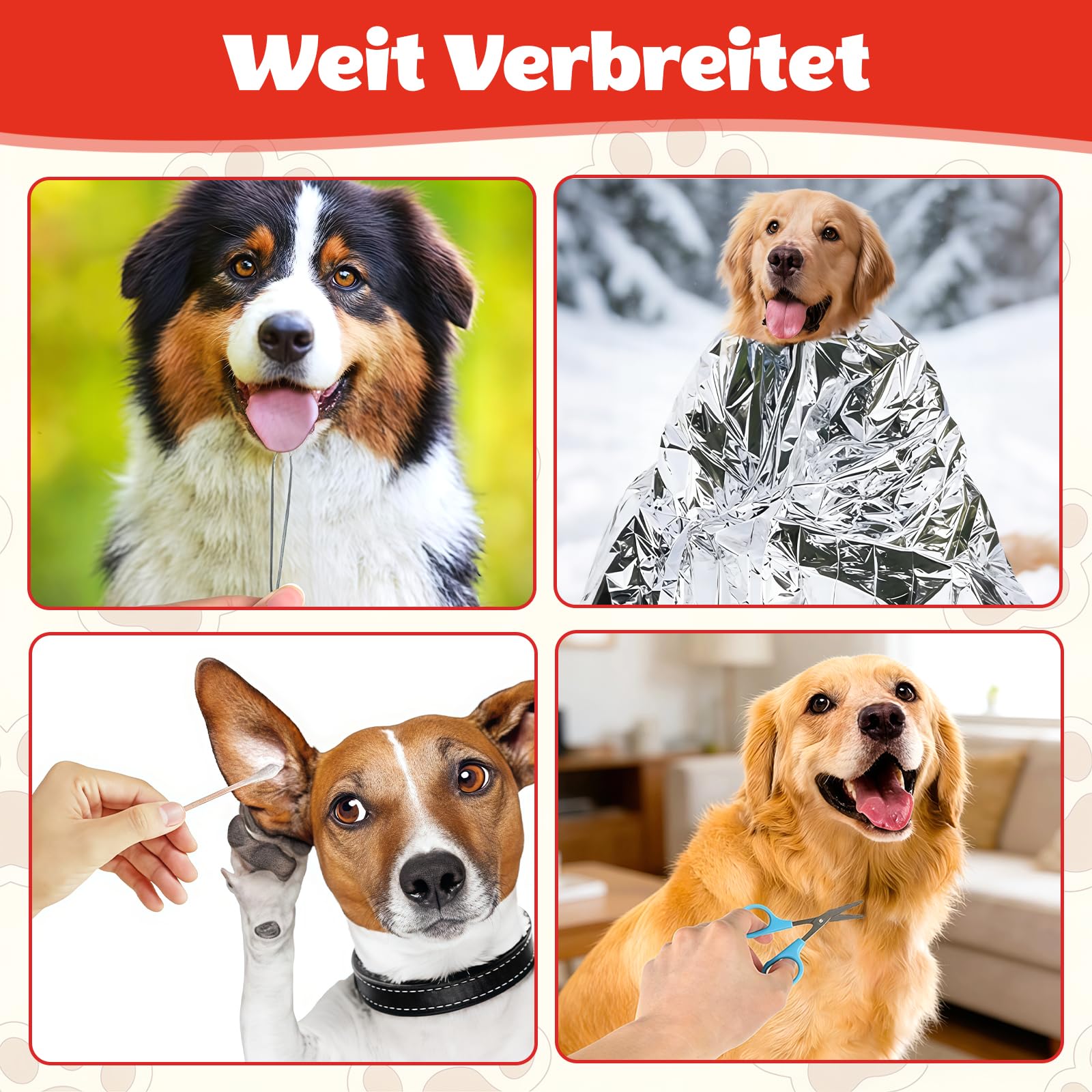 Esoes Erste-Hilfe-Set für Hund und Katze [128 Teile] Erste Hilfe Set für Kleintiere Notfallset für Hunde & Katzen Ideal für Haustiere, für Zuhause beim Wandern oder Unterwegs