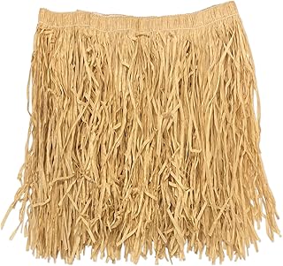 Beistle Natural Colored Raffia Paper Adult Size Mini Skirt Luau Party Supplies Hula Girl Halloween Costume Accessory