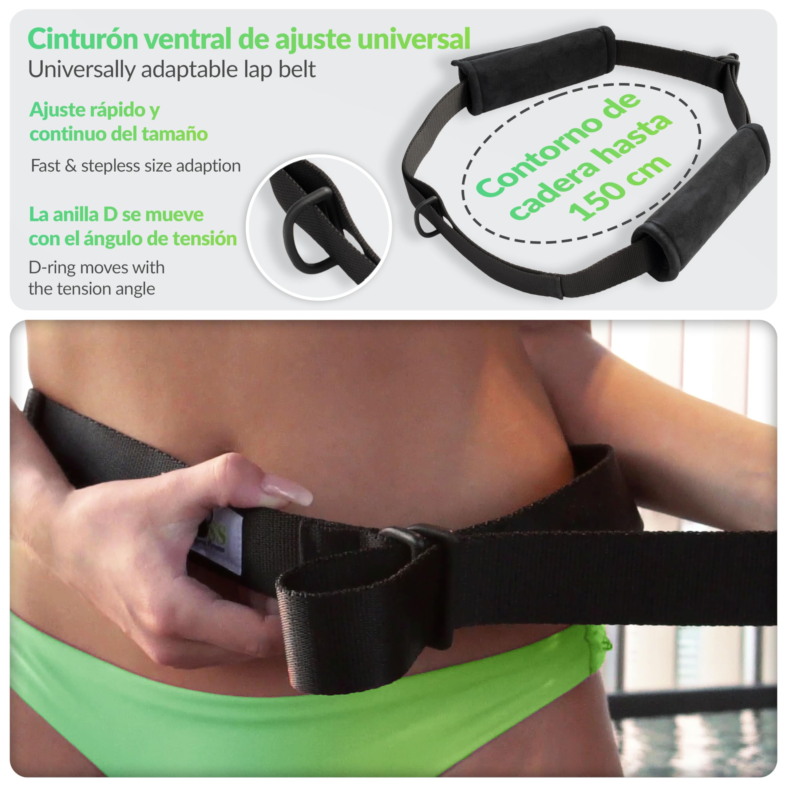 BodyCROSS Premium Boya Natación Exterior | Cinturón Acolchado con Tubo 1–20 kg | Ideal para Entrenamiento, Probado y Certificado