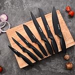 Ensemble de couteaux, 15 Pièces Kitchen Knife Sets avec bloc, Aiguisseur intégré, Lave-vaisselle sans danger, Poignée ergonomique, Cnife Block Set pour l'étuvage, le givrage, le dégivrage & Coupe, noir