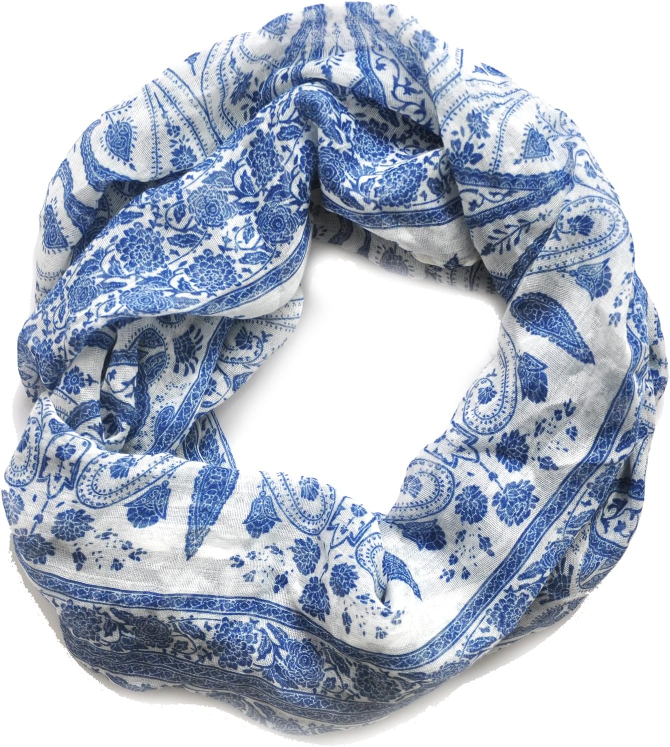 Infinity Scarf for Women Lightweight Colorful Print Silk Scarves and Wraps for Spring Shawl Neck Scarfs - Image 2
