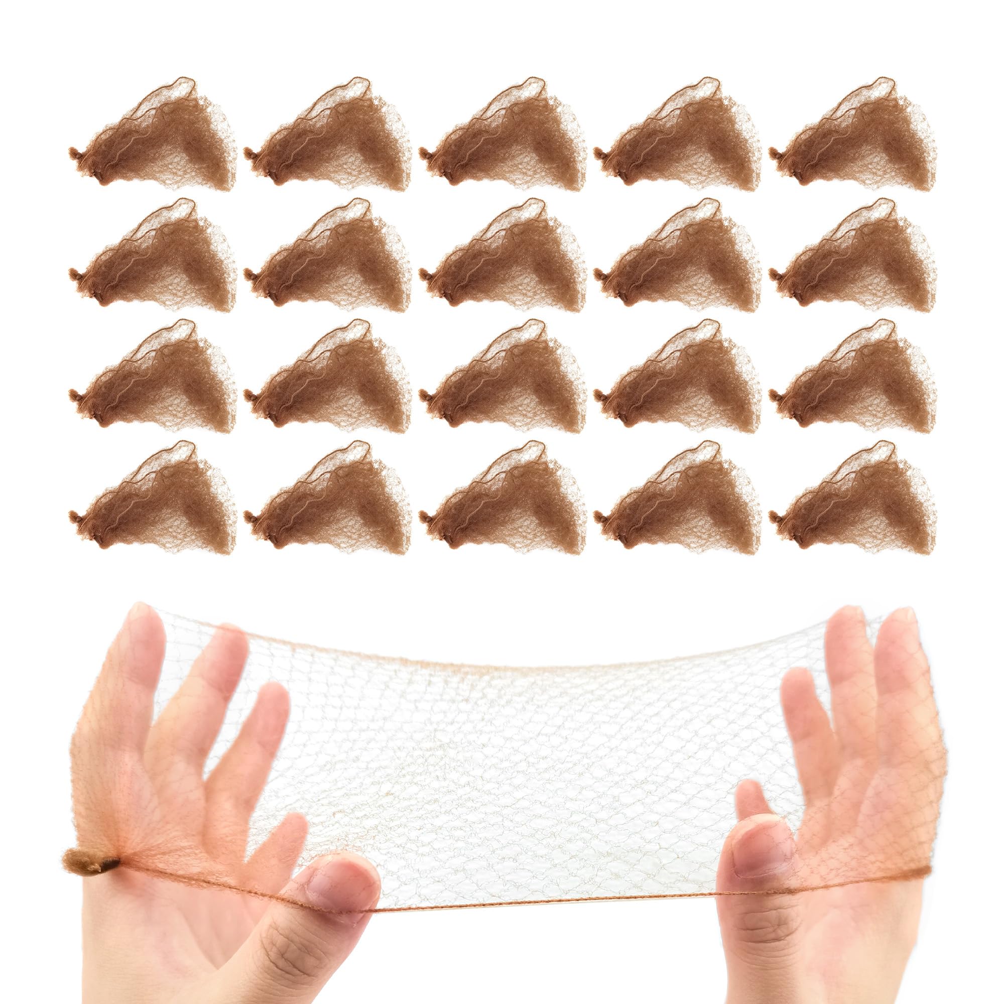 Quacc 20 PCS Bun Hair Nets Women Stretchy Elastic Edge Mesh Invisible Hairnet for Ballet Bun Gymnastic Dance Sleeping Kitchen