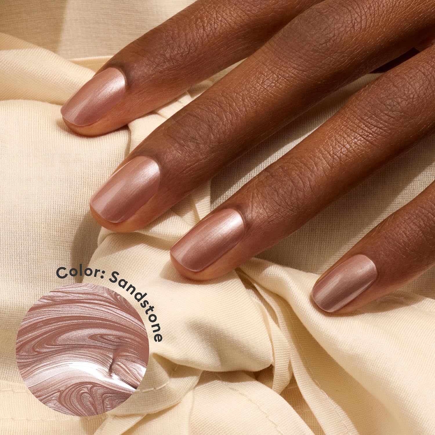 Manucurist Green Flash Sandstone Light Pearly Brown LED Gel Nail Polish image 2