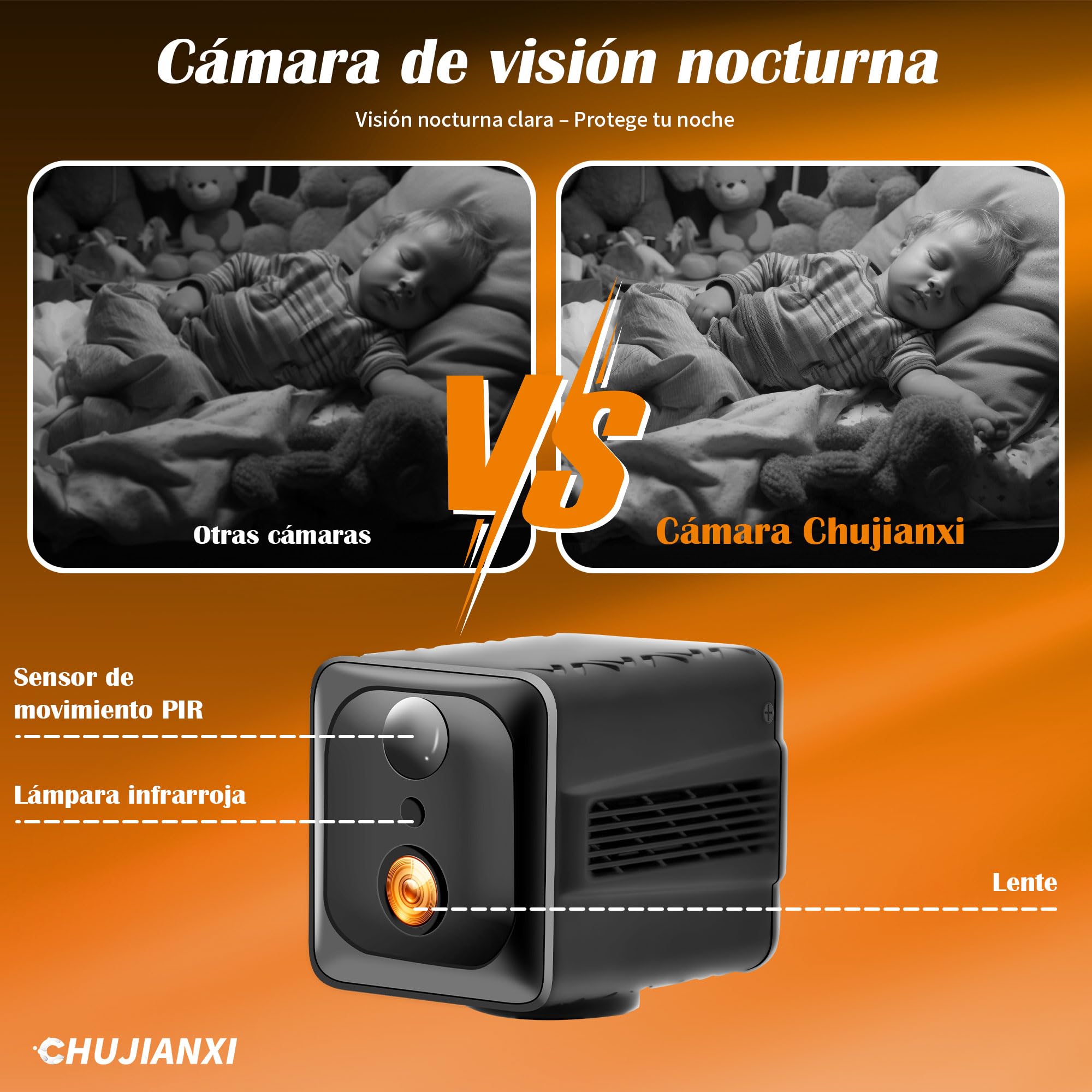 Cámara Mini 4K, Cámara Interior WiFi Actualizada 2026 | Cámara con Transmisión en Vivo para Móvil, Cámara de Larga Espera con Batería de 3000 mAh, Minicámara con Visión Nocturna