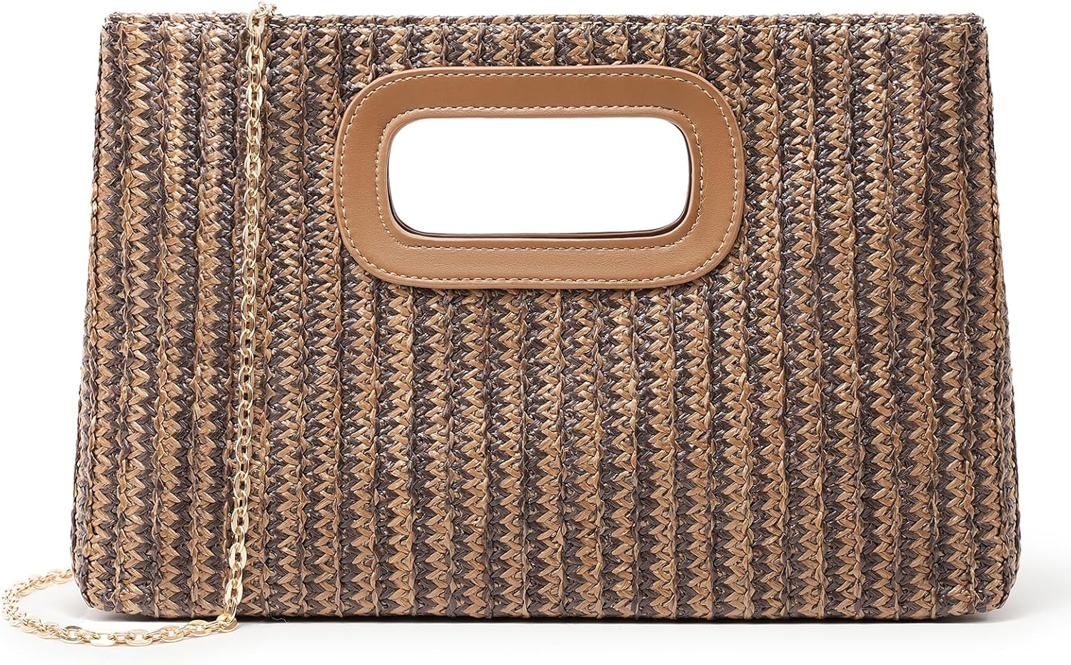 Straw Purse Top Handle Clutch Bag, Woven Beach Shoulder Crossbody Bag Raffia Handbag Raffia Summer Vacation Tote