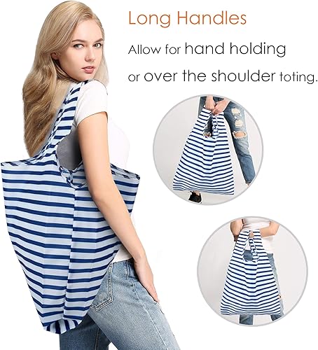 Vista 68 de BeeGreen Bolsa grande de flores – Paquete de 12 bolsas de comestibles reutilizables resistentes y bolsas de compras plegables para comestibles