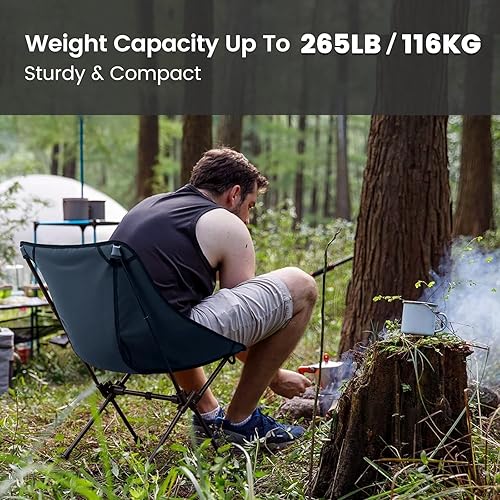 Miniatura 4 de CAMEL CROWN Silla de camping portátil plegable compacta para césped, silla ligera para mochileros con bolsa de transporte para senderismo al aire
