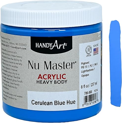 Vista 2 de Handy Art Nu Master - Pintura acrílica de cuerpo pesado, 8 onzas, óxido verde cromado Alizarin Crimson
