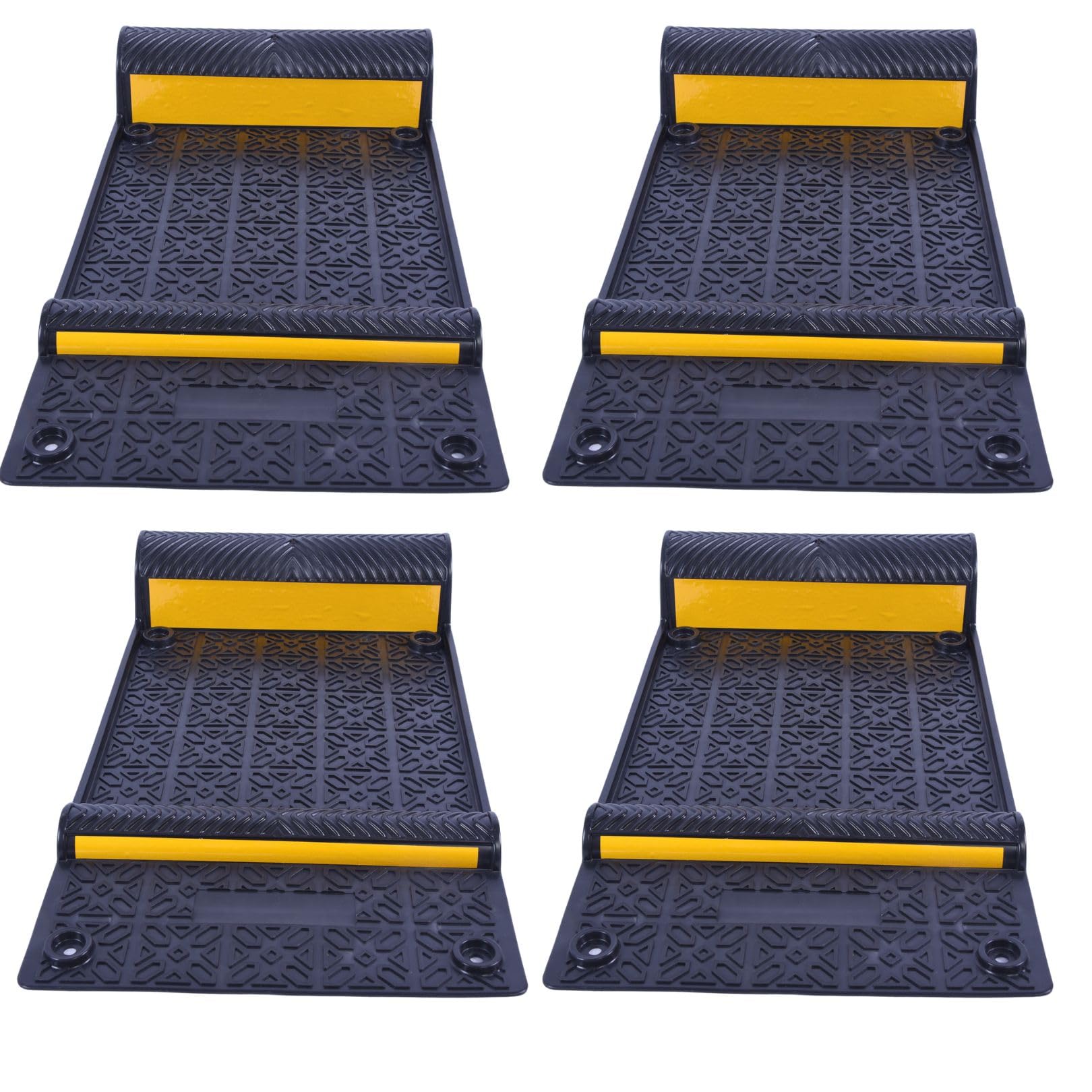BESEA 4PACK Parking Guide with Wheel Chock for Parking Gargets 21" x 11.5" x 3.2" Parking Mats Antiskid Cars Safety Park Aids for Garage Vehicles High Visibility in Night