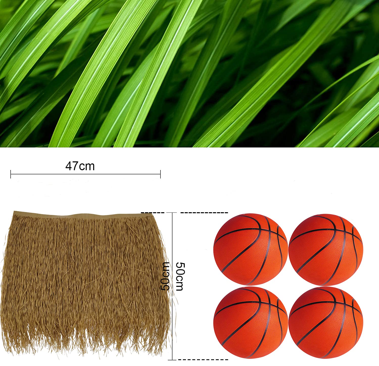 Simulation Thatch Tile Roof Hut Thatch Palm Artificial Thatch Plastic Have 15 Year Life, for Tiki Bar Garden Patio Deck Gazebos Wall House (Size: 6Pcs, Color: Fireproof Thatch)
