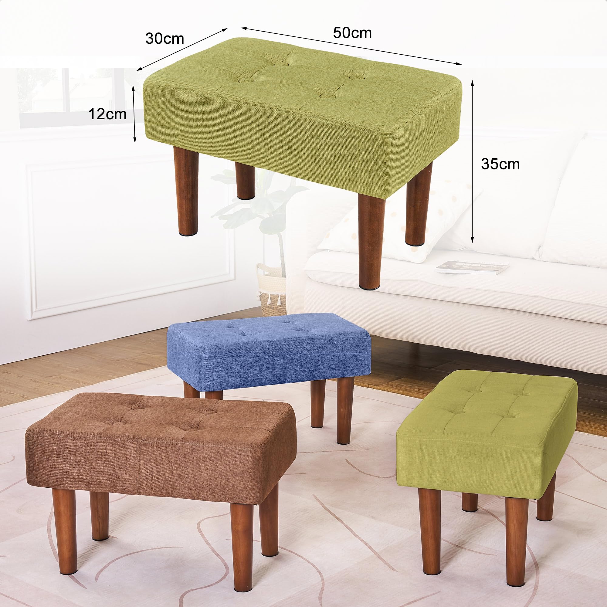 麻素材 オットマン スツール 足置き ボックス 椅子 ソファ 腰掛け