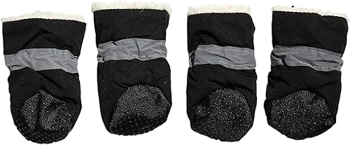 Miniatura 3 de Zapatos suaves para perros pequeños, zapatos ligeros para cachorros para verano e invierno, botines antideslizantes para caminar, color negro,