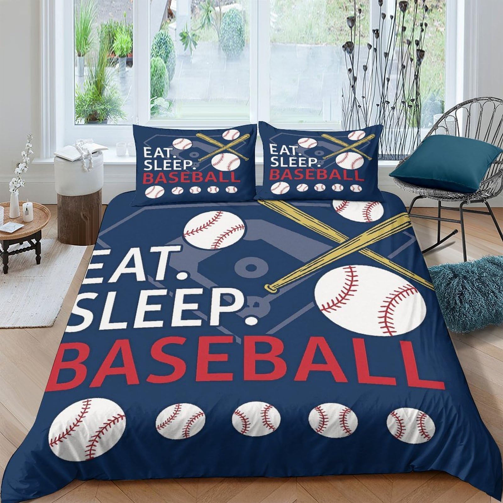 Ctjqhvkz Style-9 3D Printed Baseball Field Fitted Sheet Microfiber Soft Breathable Sports Ball Bed Cover For Bedroom Dorm Decor Single（135X200cm）