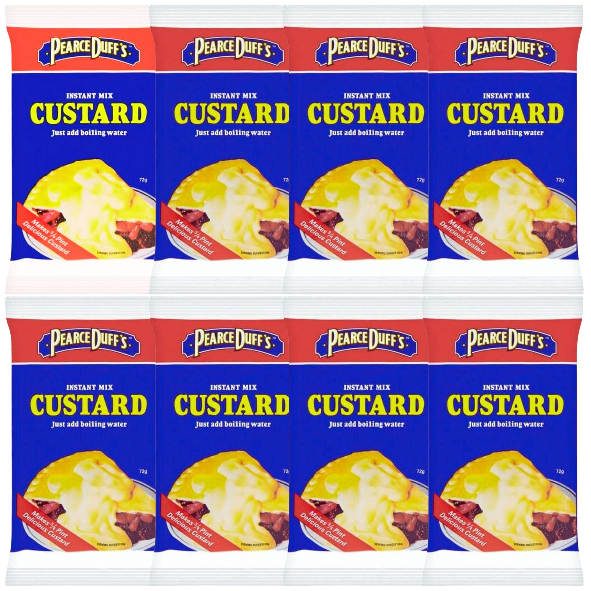 Custard Bundle Containing Pearce Duffs Instant Custard Mix 72g (8 Pack)