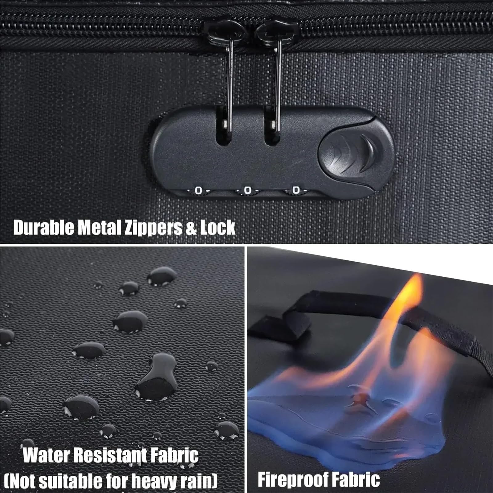 Haushaltstresor Safes Feuerfeste Dokumentenbox Fürs Büro, Große Kapazität, Wasserdicht, Sicherer Koffer, Reißverschluss, Dokumententasche Zur Aufbewahrung Von Wertsachen(B)