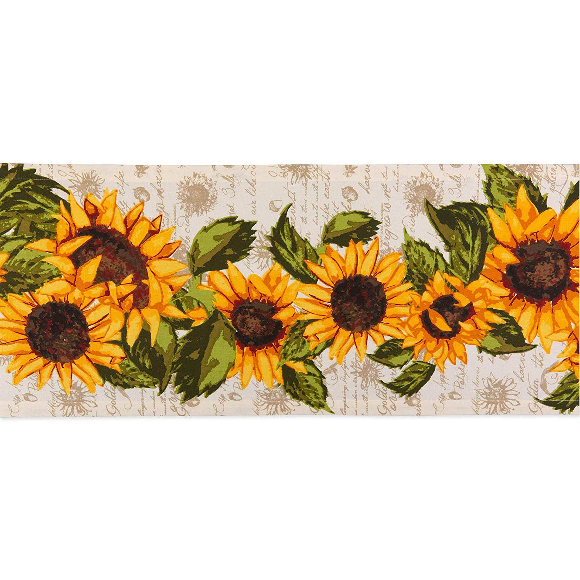 DII Table Top Décor Collection Spring & Summer Table Runner, 14x108, Rustic Sunflowers Print, Table Runner, 14x108" - Image 2