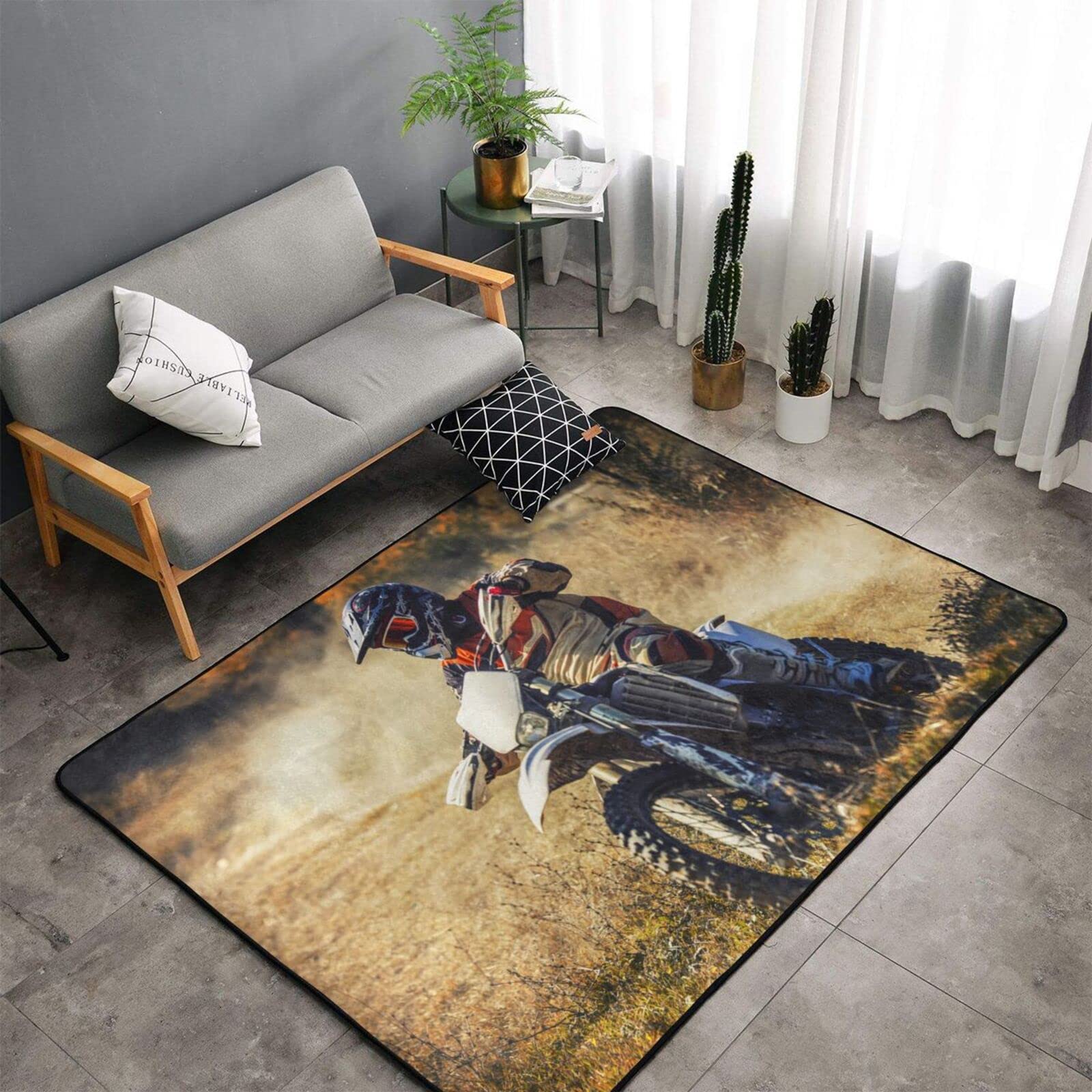 Amazon | モトクロス柄 スポーツ オートバイ車柄 (1) カーペット