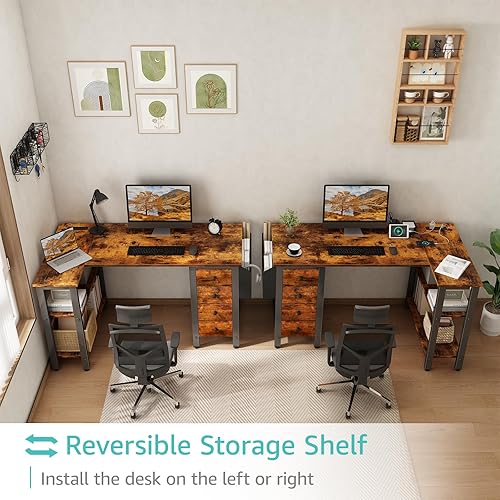 Miniatura 4 de LUFEIYA Escritorio en forma de L blanco para computadora de esquina para espacios pequeños en casa oficina estudiante dormitorio computadora trabajo