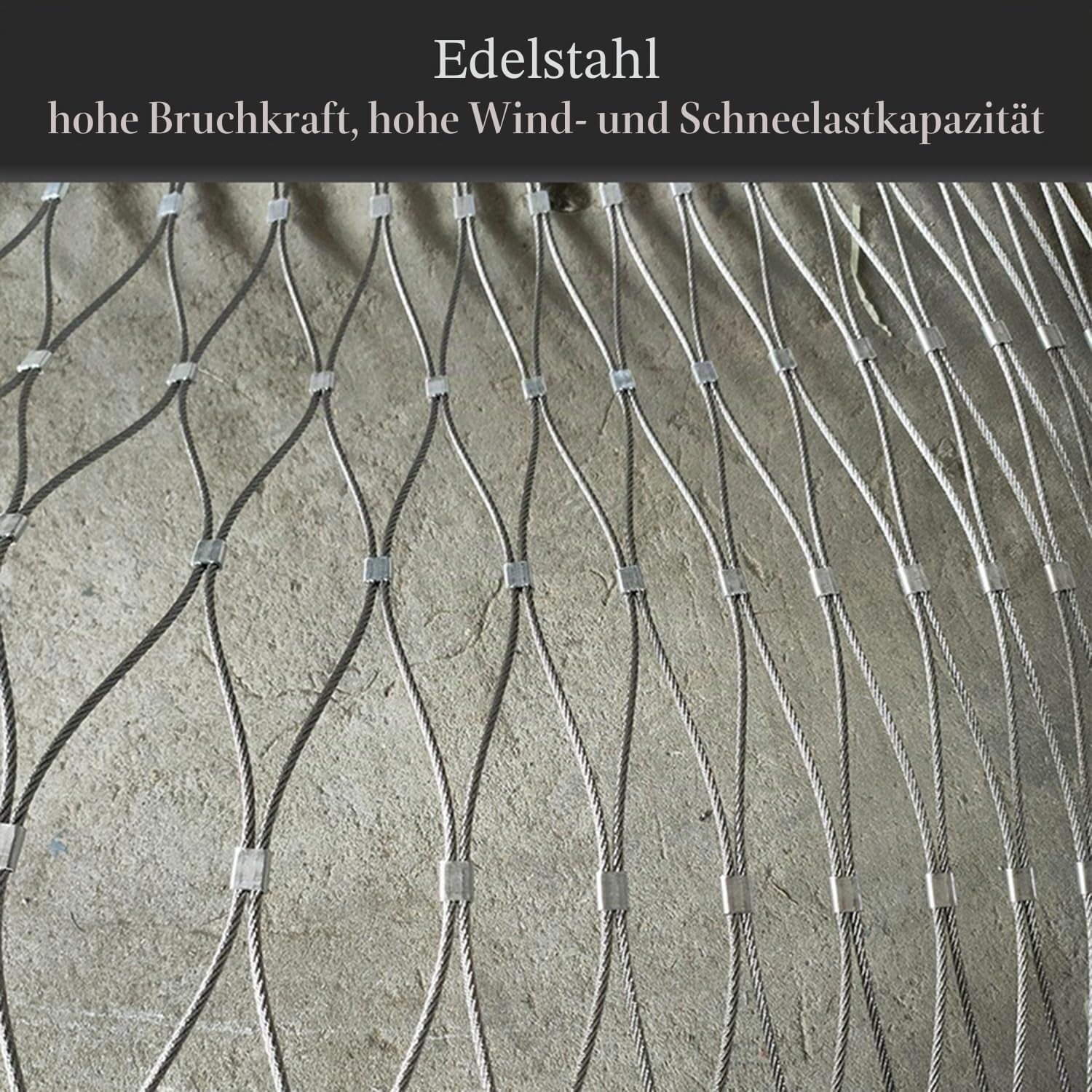 Edelstahl-Seilnetz,3x1m Multifunktionales Metallgeflecht,10cm/2mm Sicherheitsnetz,Beweglicher Begrenzungszaun,Maschendrahtzaun,Gartenzaun,Ohne Strom