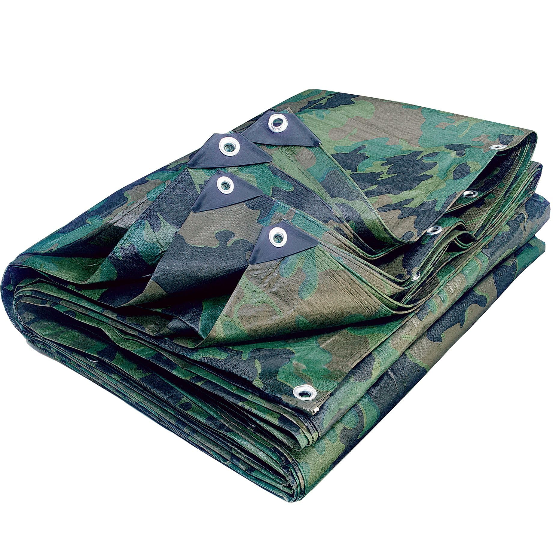 Bâche Militaire Camouflage 1.8x3m - 130g/m², œillets Aluminium - Polyéthylène Anti-UV