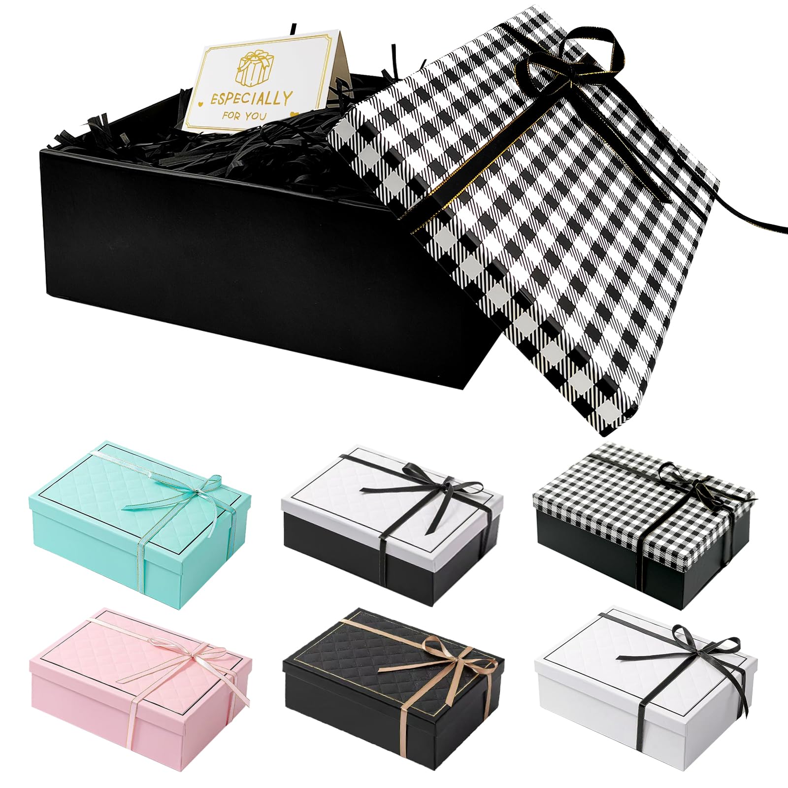 Scatola Regalo Con Coperchio E Nastro - 25x18x8,5 Cm Per Compleanni, Matrimoni E Natale - Foto 4