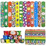 JoFAN 48 PCS Easter Slap Bracelets Toys for Kids Boys Girls Toddlers Easter Basket Stuffers Egg Fillers Gifts Party Favors