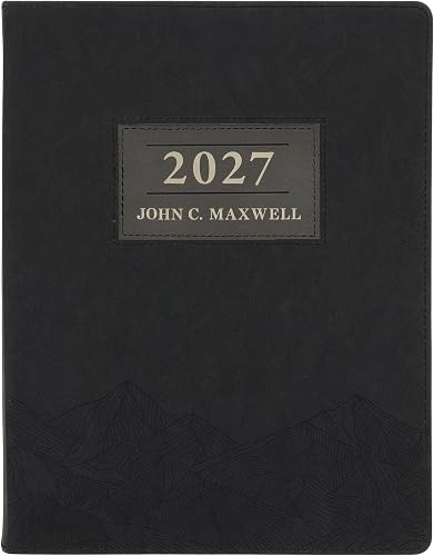 2027 A4 John C. Maxwell Daily Planner Diary, Imitation Leather, Mountain Scapes Grey