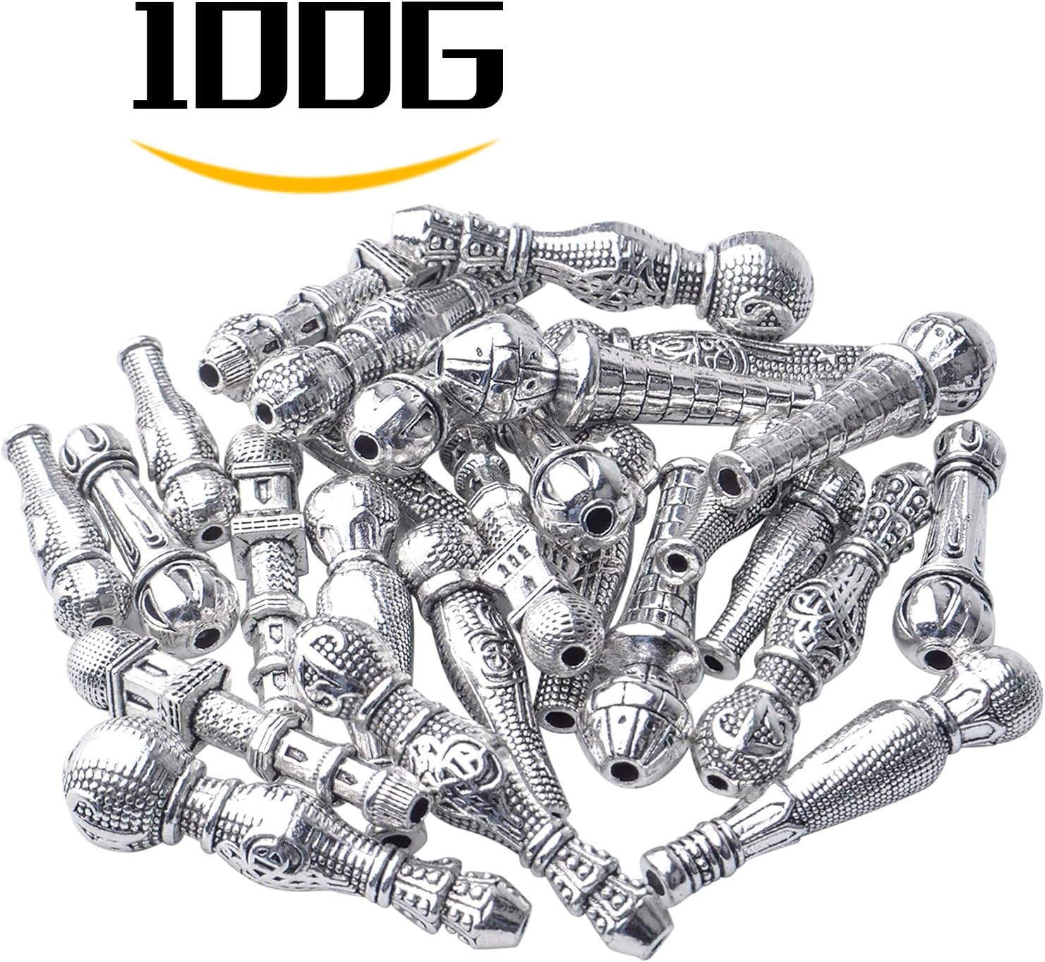 100g Antique Silver Cone Bead Caps Alloy Tibetan Bead Caps Flower End Caps Jewelry Cone Caps Tassel End Cap for Jewelry Making Crafts DIY