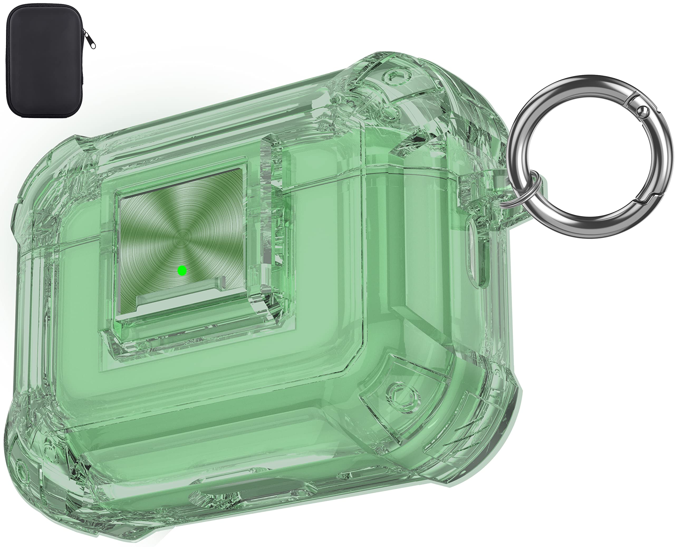 Valkit Compatible Airpods Pro 2/1 Case Clear with Lock, Soft TPU AirPod Pro Case Shockproof Protective Cover with Keychain iPods Pro Skin for Airpods Pro 2nd/1st Generation Case for Men Women
