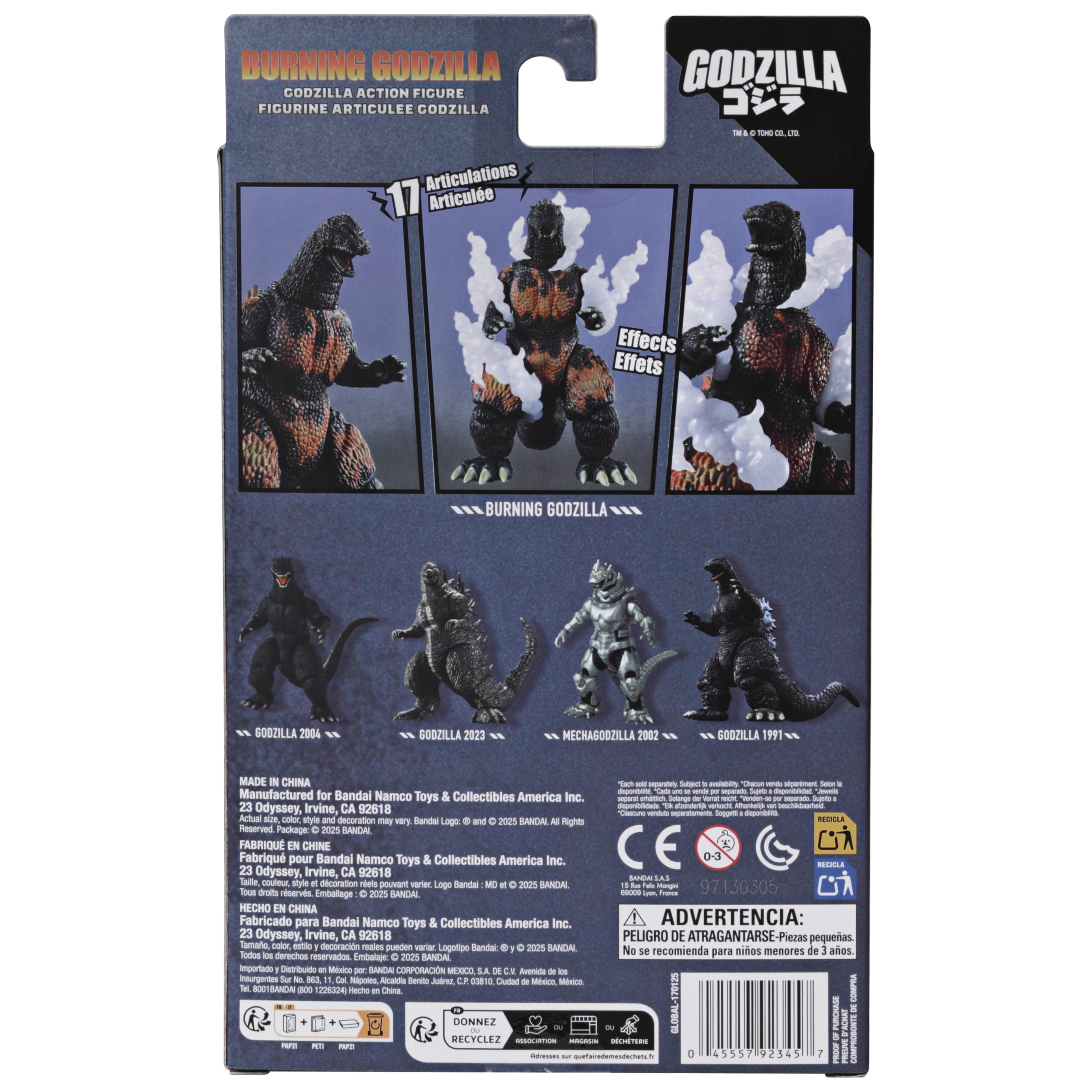 Bandai Namco - Godzilla - Burning Godzilla - Juego de figuras de acción de 6 pulgadas | Godzilla Figura de acción de 6 pulgadas Bandai Namco - Burning Godzilla