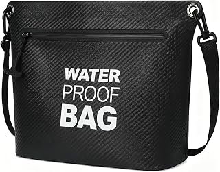 Wasserdichte Dry Bag Umhängetasche mit Luftdichtem Reißverschluss(Schwarz)