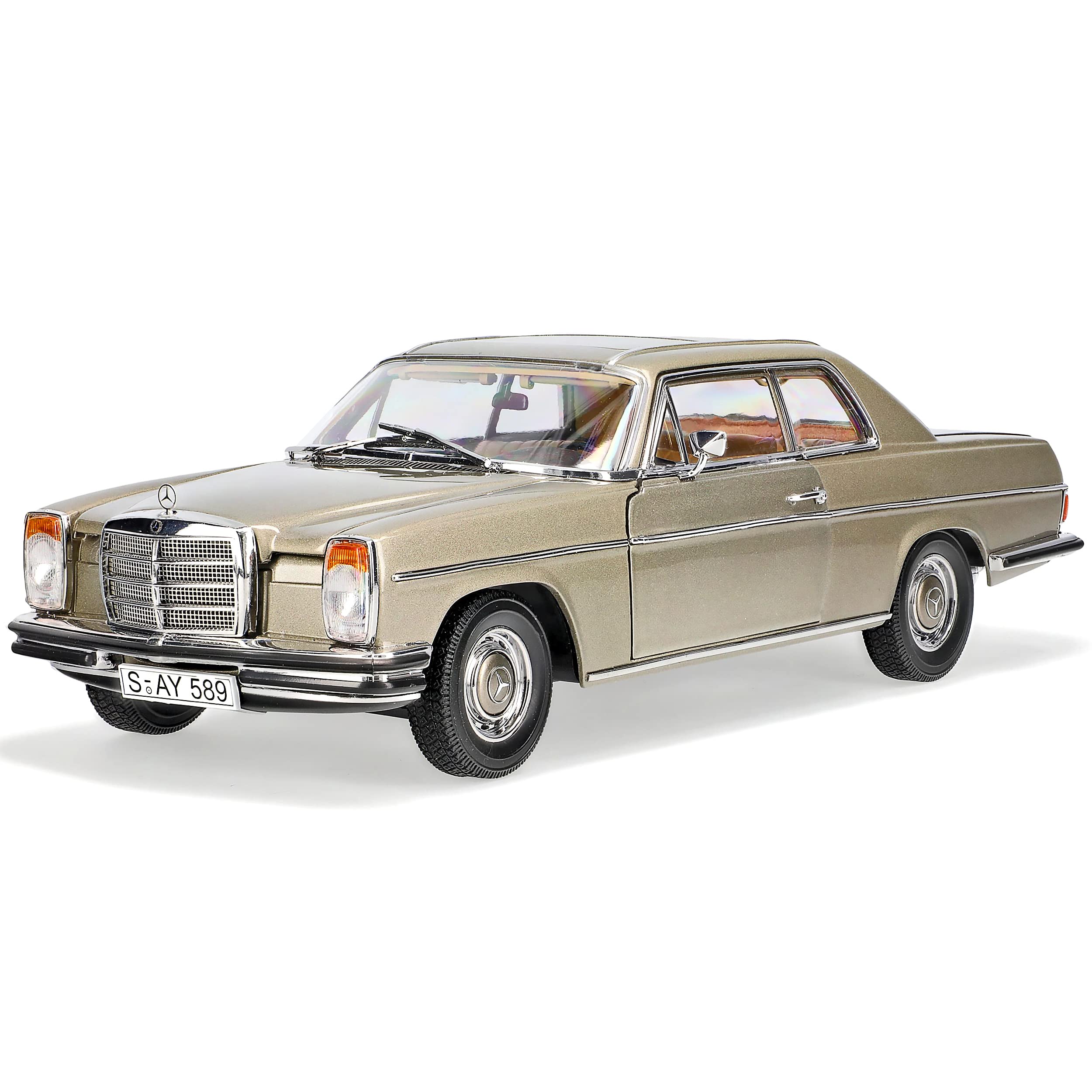 Mercedes 200/8 Strich Acht Coupe Modellauto – H0 1:87, Beige, Mit Wunschkennzeichen