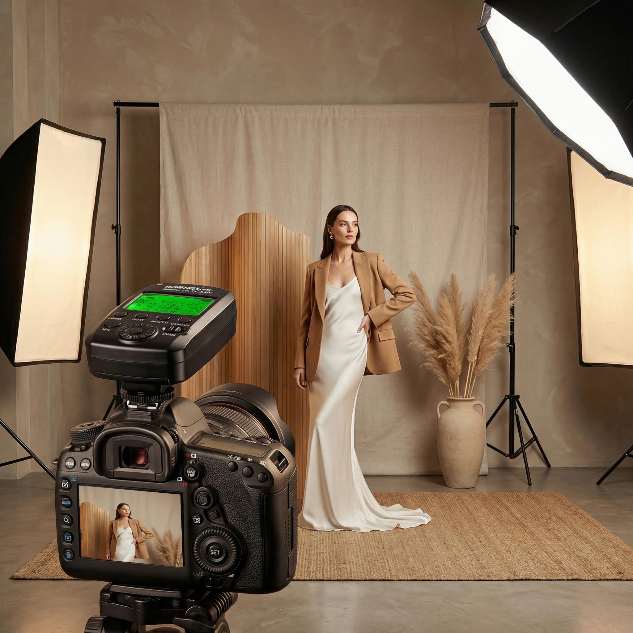 Walimex pro Operator TTL T-C kompatibel mit Canon Kamera, Funk Fernbedienung Auslöser für Newcomer, Emerger, Campaigner, Stager und Mover 200/400 TTL, Transmitter